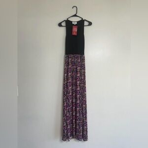 Chic Black and Patterned Maxi Dress